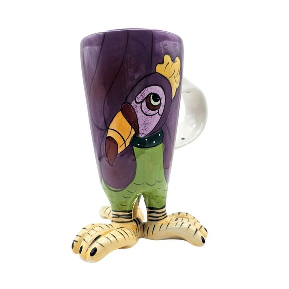 Blue Sky Clayworks Purple Toucan Bird Ceramic Coffee Mug - Picture 4 of 15